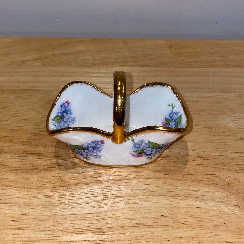 Vintage Fine Bone China Floral Basket